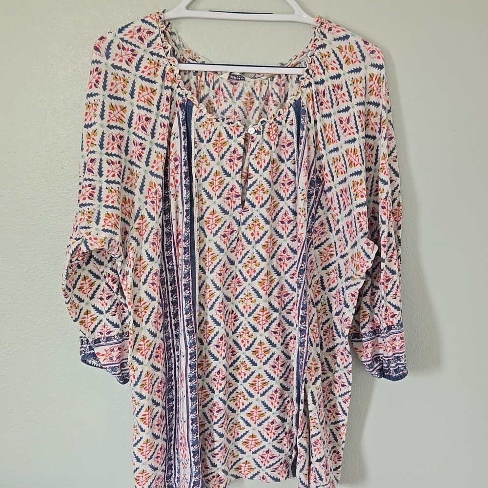Lucky Brand | Cotton/Linen Blend Top Size 2X - Picture 2 of 11